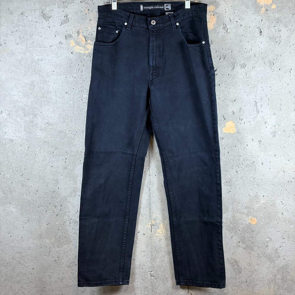 Levis Silver Tab Straight Relaxed Jeans Mens 34x32 Blue Dark Wash Denim Vintage